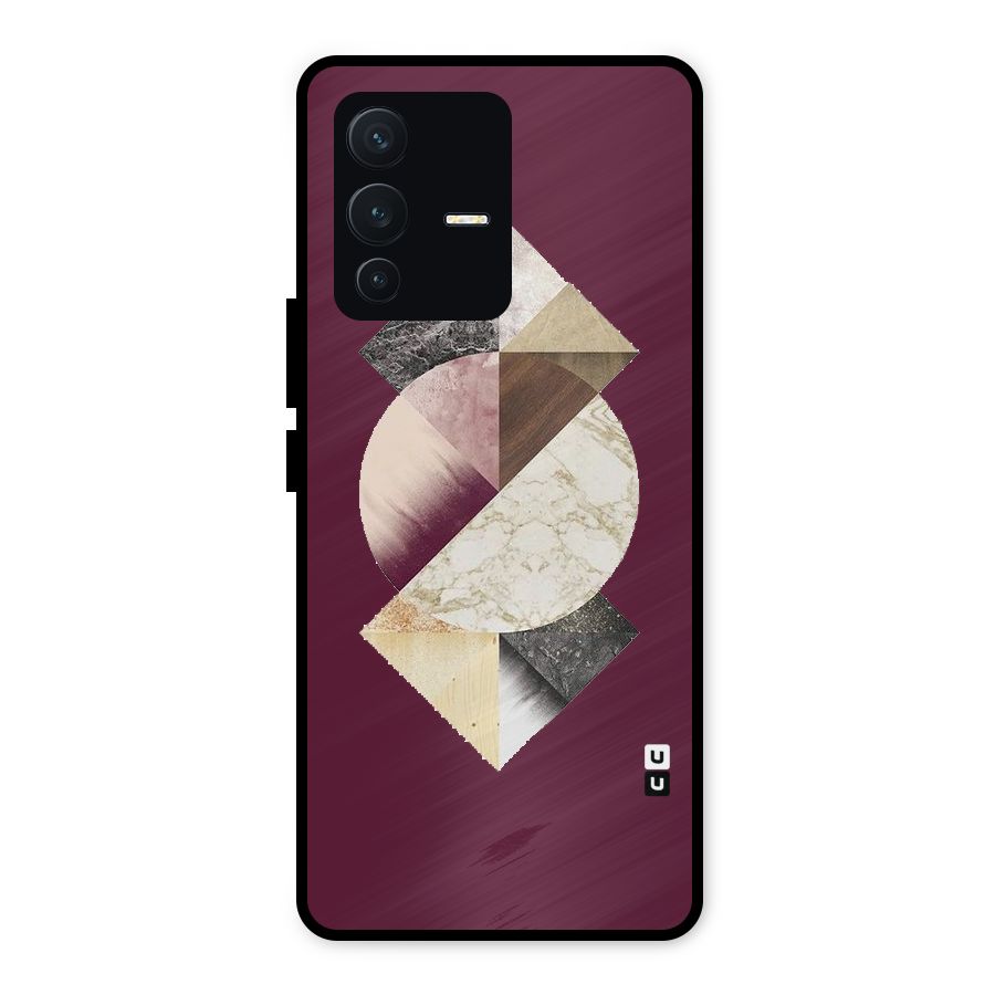 Abstract Marble Pattern Metal Back Case for Vivo V23 5G