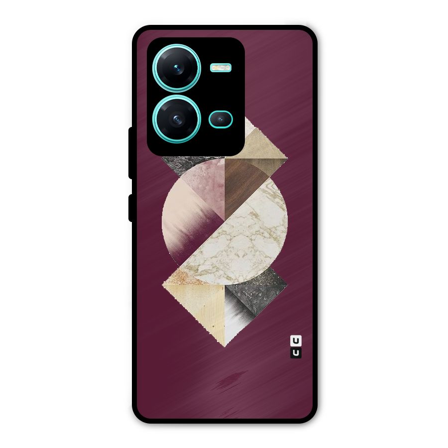 Abstract Marble Pattern Metal Back Case for Vivo V25