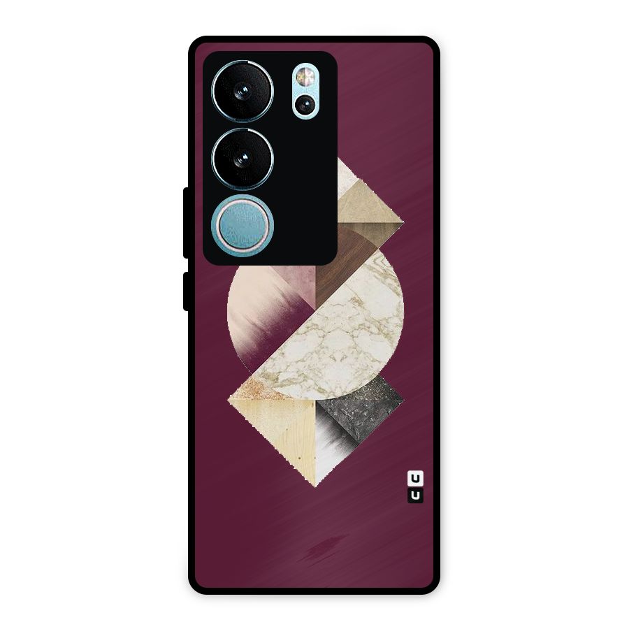 Abstract Marble Pattern Metal Back Case for Vivo V29 Pro