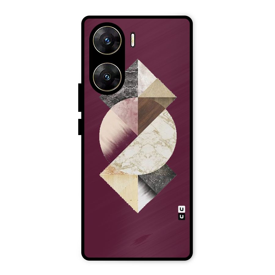 Abstract Marble Pattern Metal Back Case for Vivo V29e