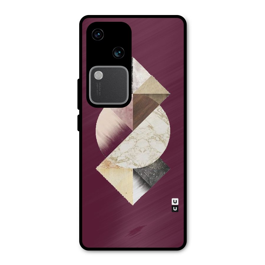 Abstract Marble Pattern Metal Back Case for Vivo V30