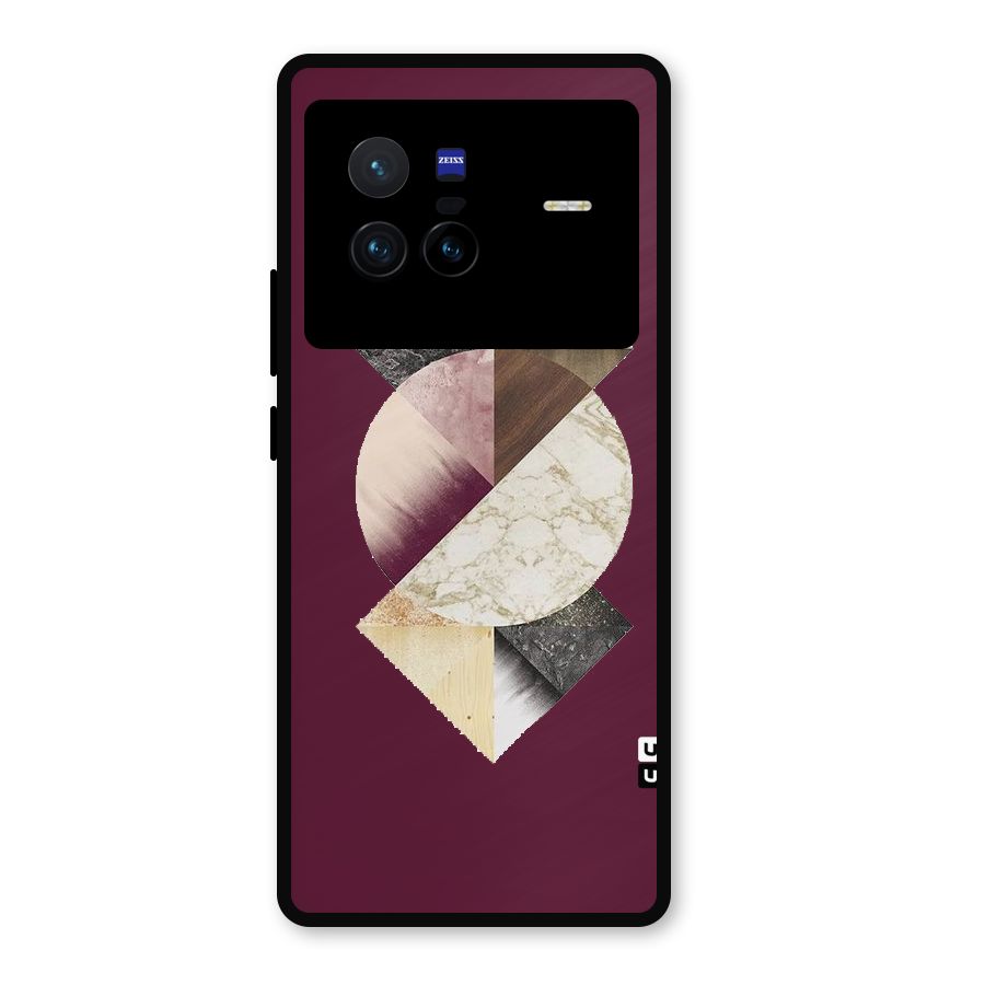 Abstract Marble Pattern Metal Back Case for Vivo X80