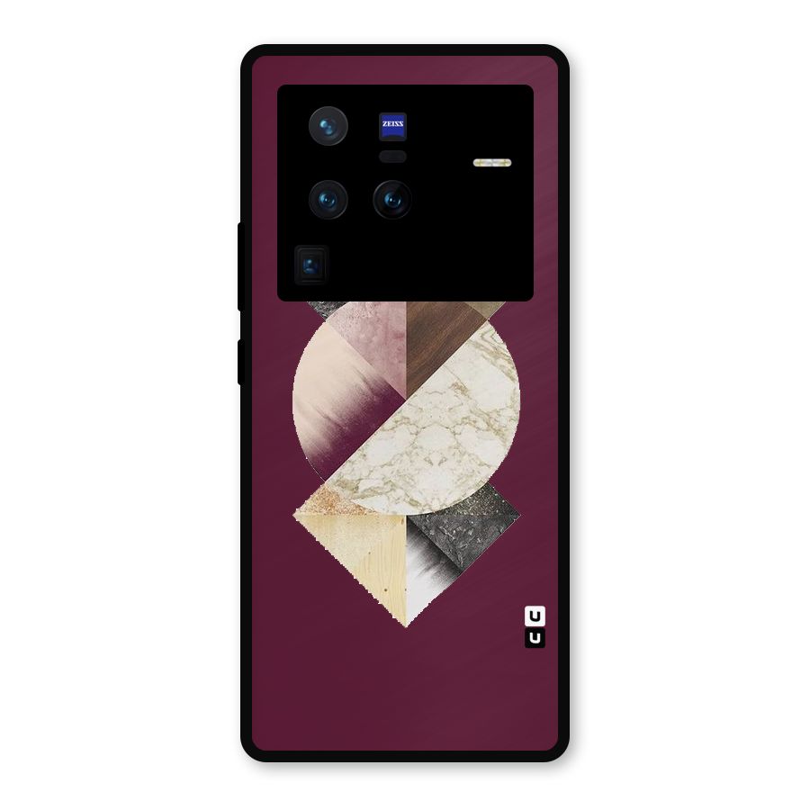 Abstract Marble Pattern Metal Back Case for Vivo X80 Pro