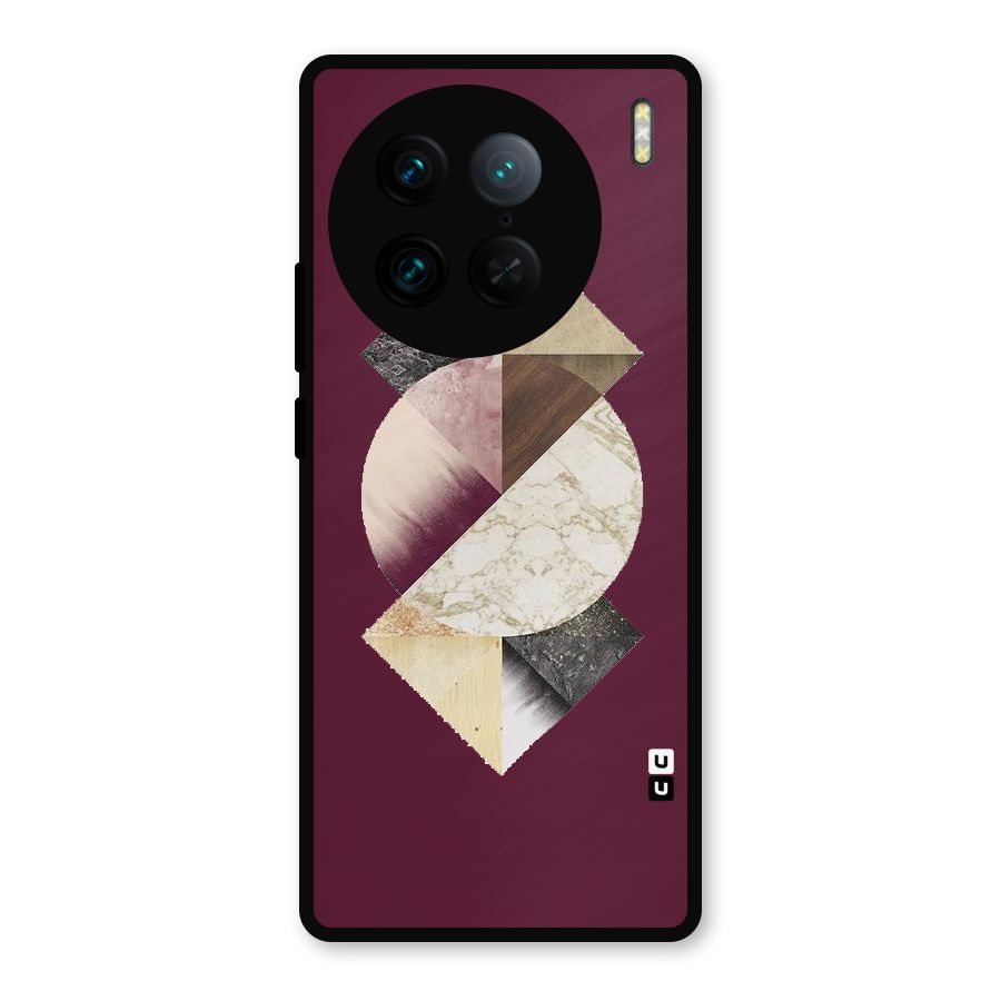 Abstract Marble Pattern Metal Back Case for Vivo X90 Pro