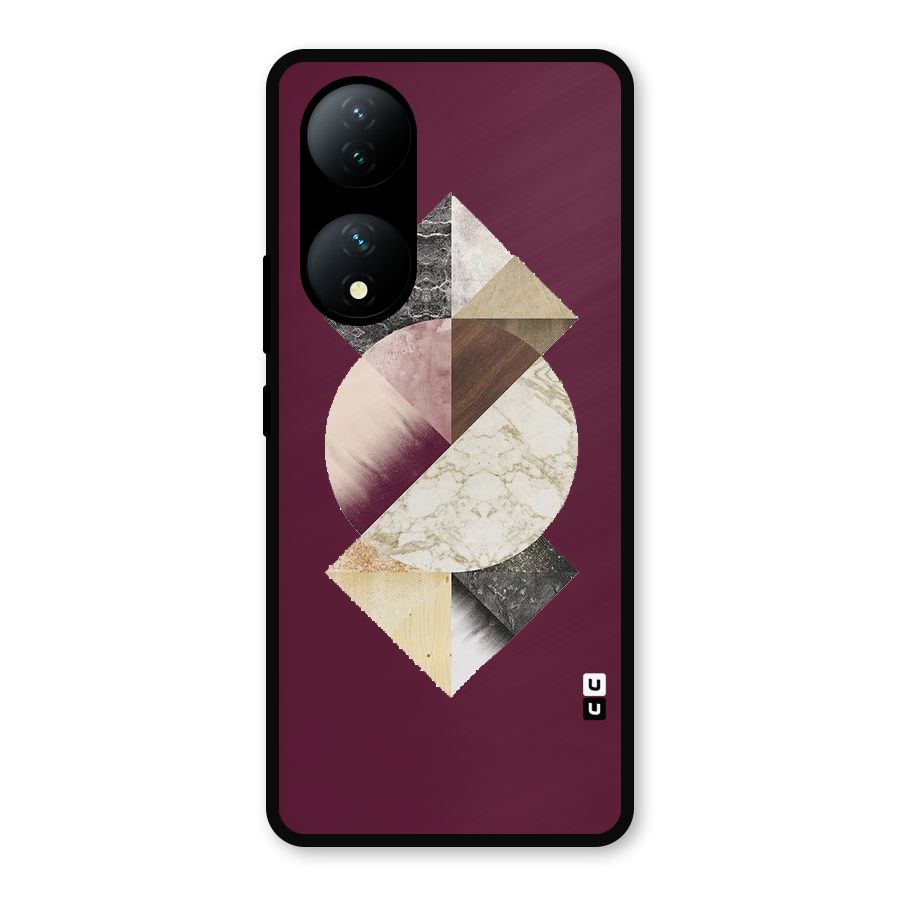 Abstract Marble Pattern Metal Back Case for Vivo Y100a