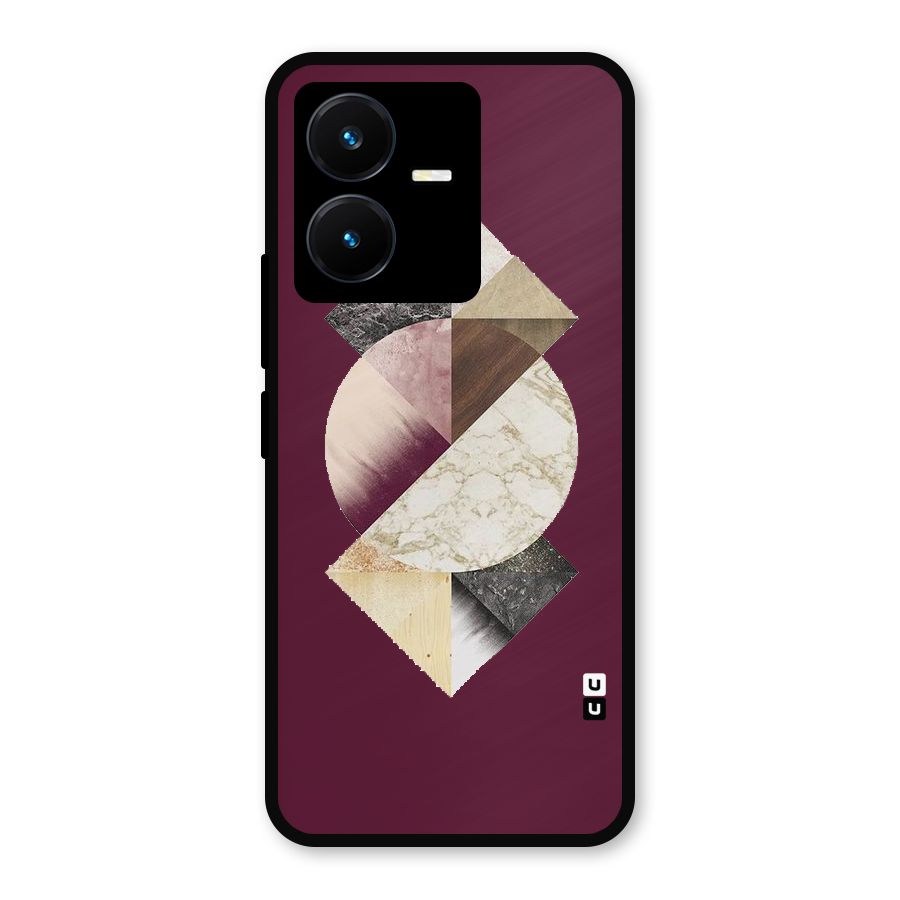 Abstract Marble Pattern Metal Back Case for Vivo Y22