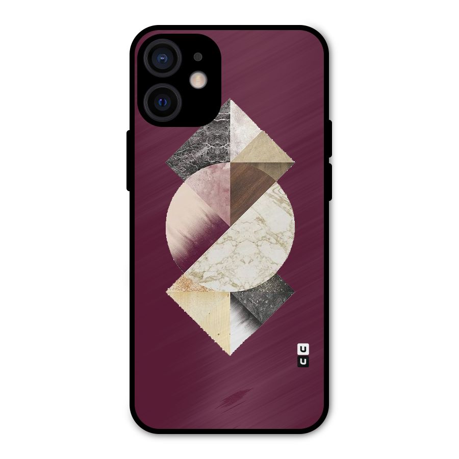 Abstract Marble Pattern Metal Back Case for iPhone 12 Mini
