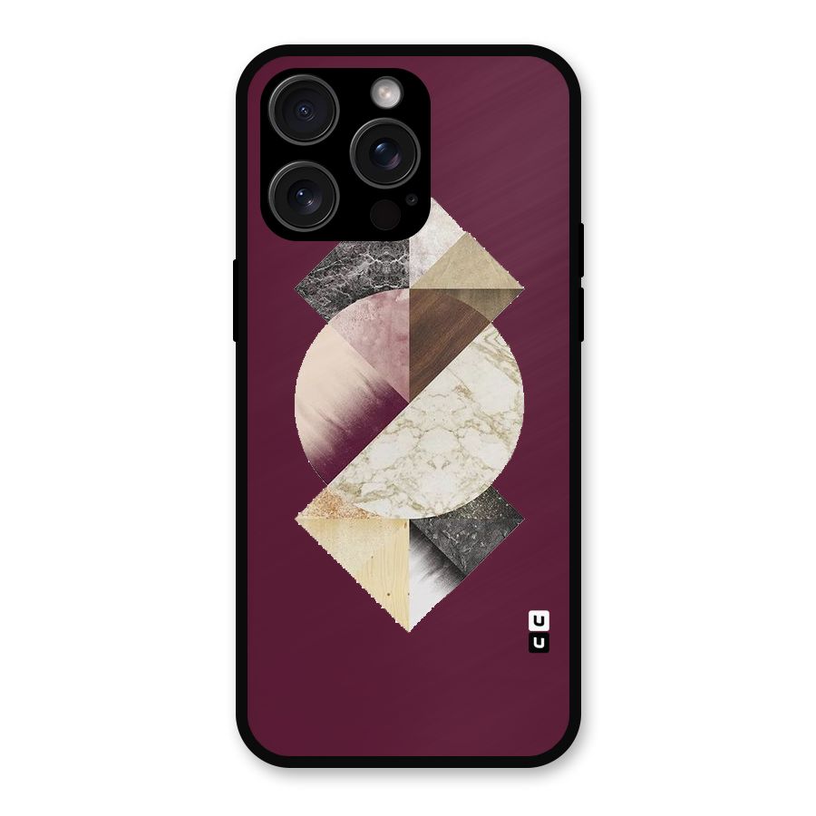 Abstract Marble Pattern Metal Back Case for iPhone 15 Pro Max