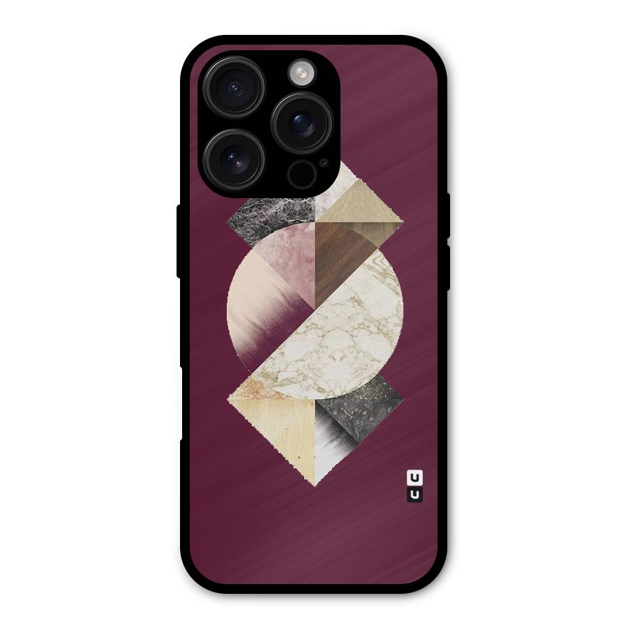 Abstract Marble Pattern Metal Back Case for iPhone 16 Pro