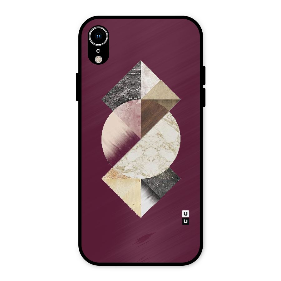 Abstract Marble Pattern Metal Back Case for iPhone XR