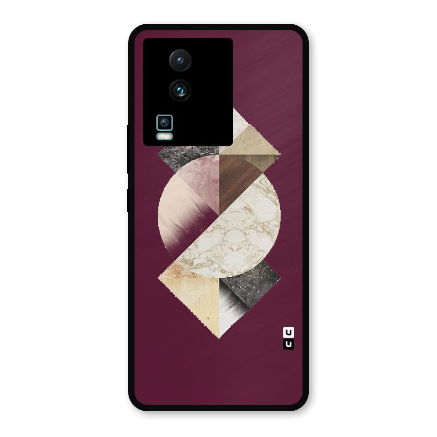 Abstract Marble Pattern Metal Back Case for iQOO Neo 7 Pro