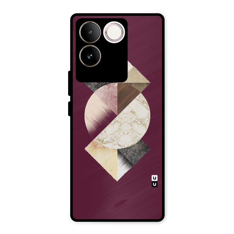 Abstract Marble Pattern Metal Back Case for iQOO Z7 Pro