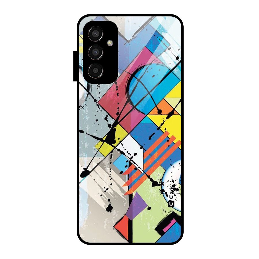 Abstract Paint Shape Glass Back Case for Galaxy F13