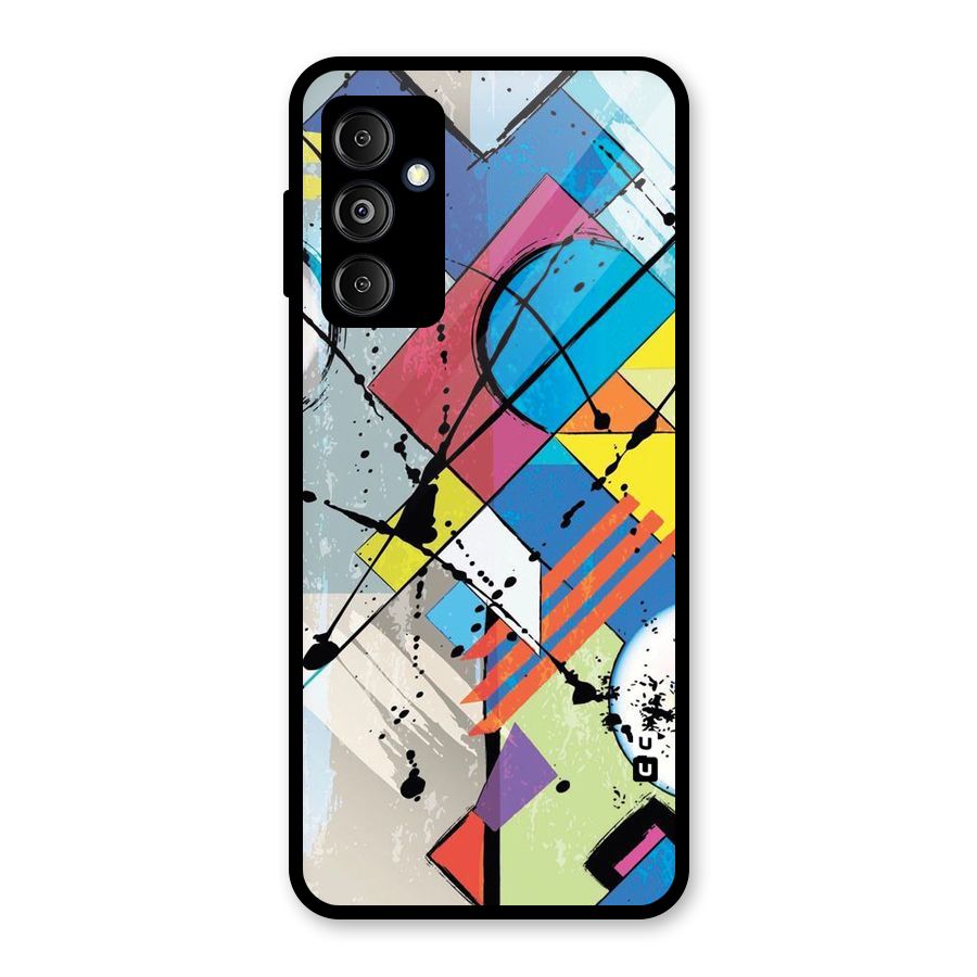 Abstract Paint Shape Glass Back Case for Galaxy M14 5G