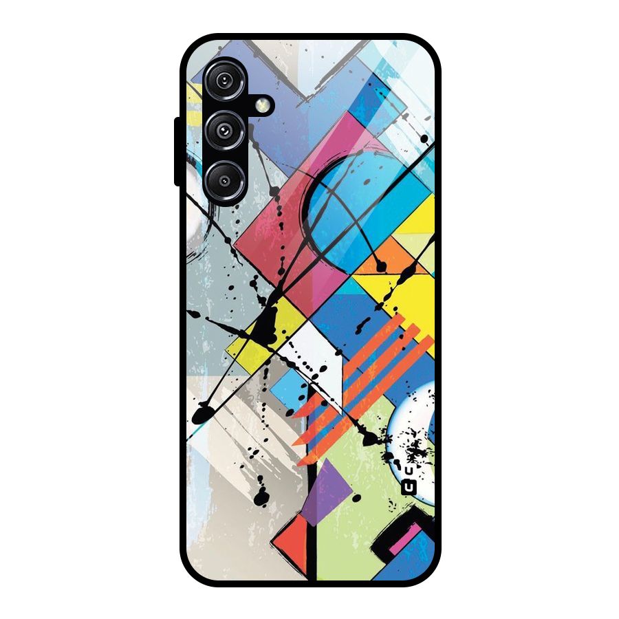 Abstract Paint Shape Glass Back Case for Galaxy M34 5G