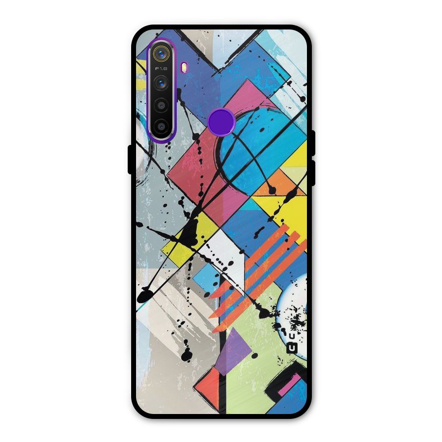 Abstract Paint Shape Glass Back Case for Realme 5s