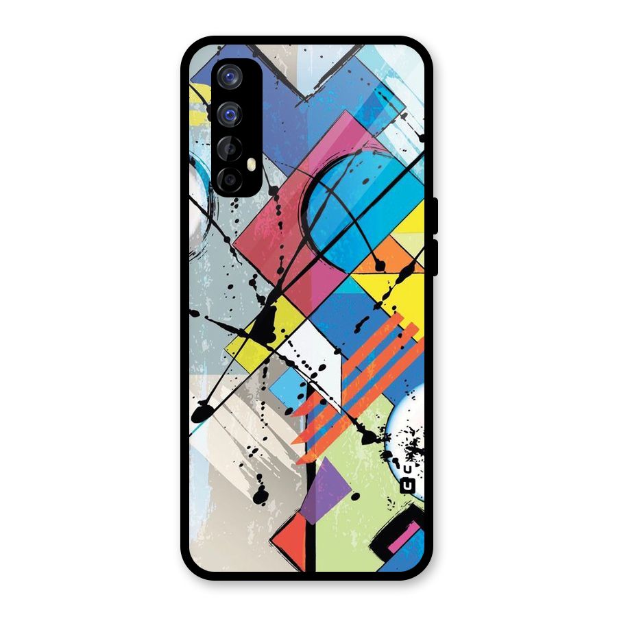 Abstract Paint Shape Glass Back Case for Realme 7