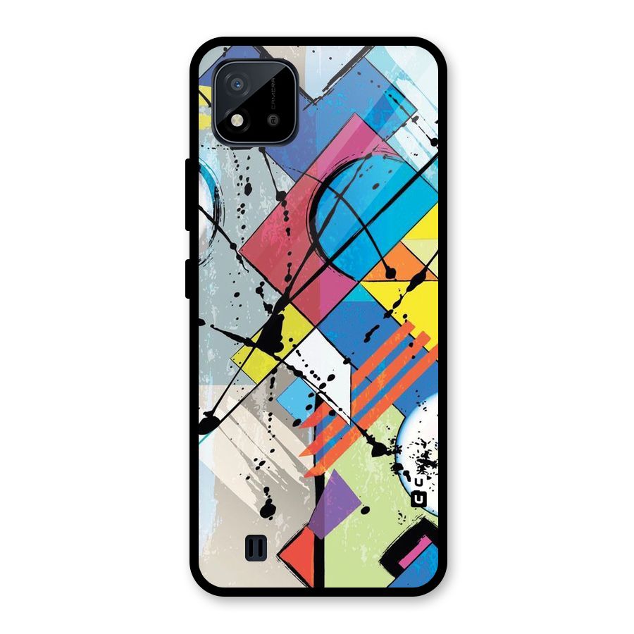 Abstract Paint Shape Glass Back Case for Realme C11 2021