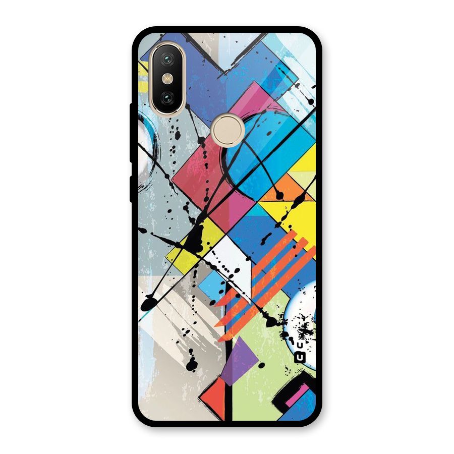 Abstract Paint Shape Glass Back Case for Redmi A2