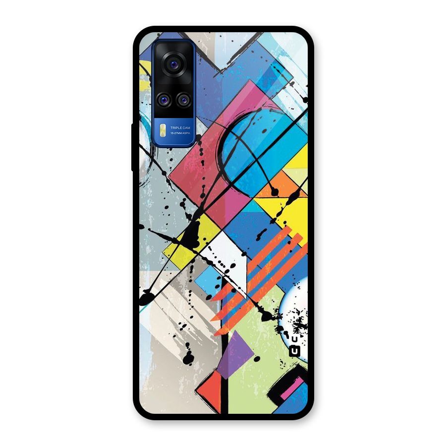 Abstract Paint Shape Glass Back Case for Vivo Y31