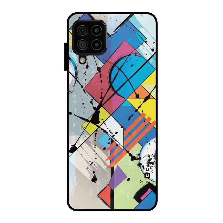 Abstract Paint Shape Metal Back Case for Galaxy A22 4G