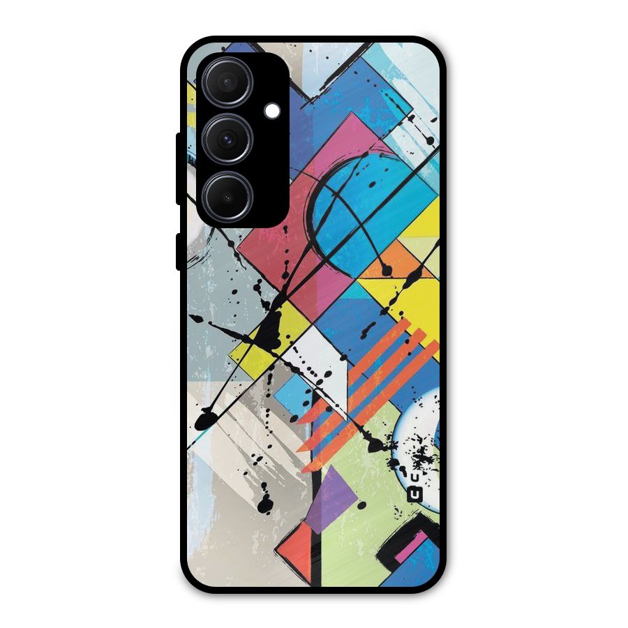 Abstract Paint Shape Metal Back Case for Galaxy A35