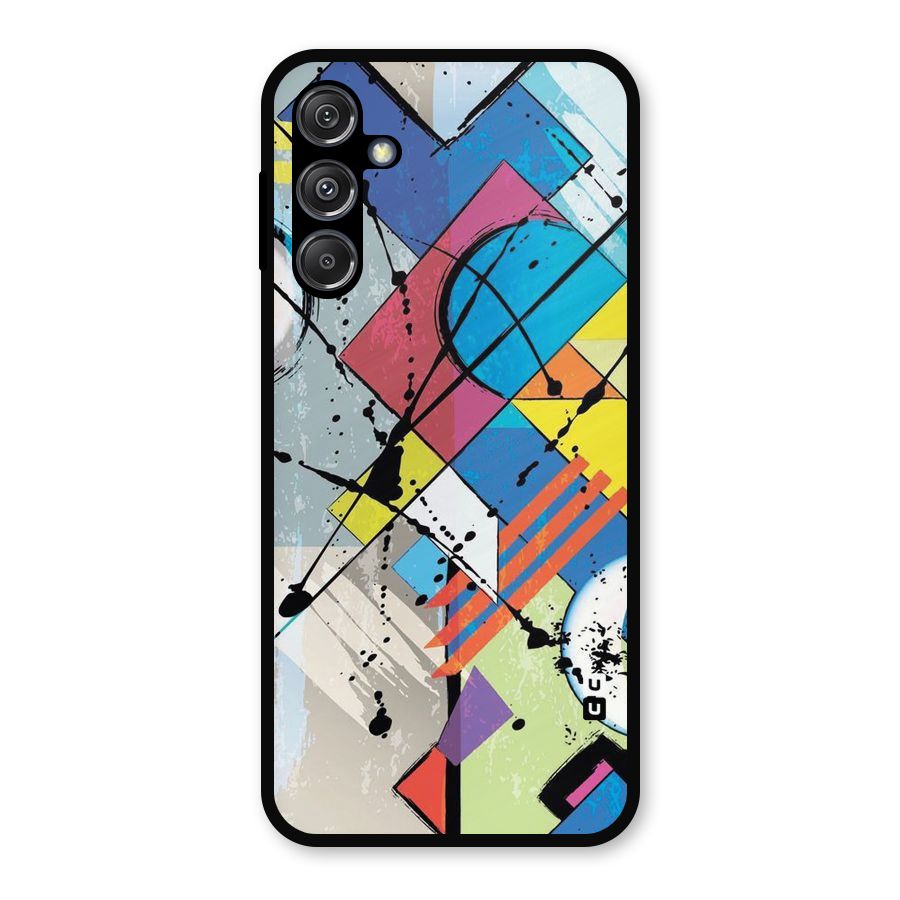 Abstract Paint Shape Metal Back Case for Galaxy M34 5G