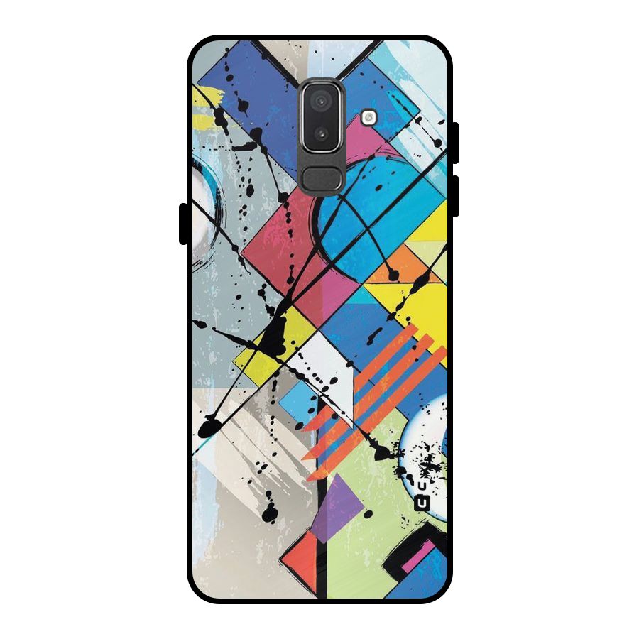 Abstract Paint Shape Metal Back Case for Galaxy On8 (2018)