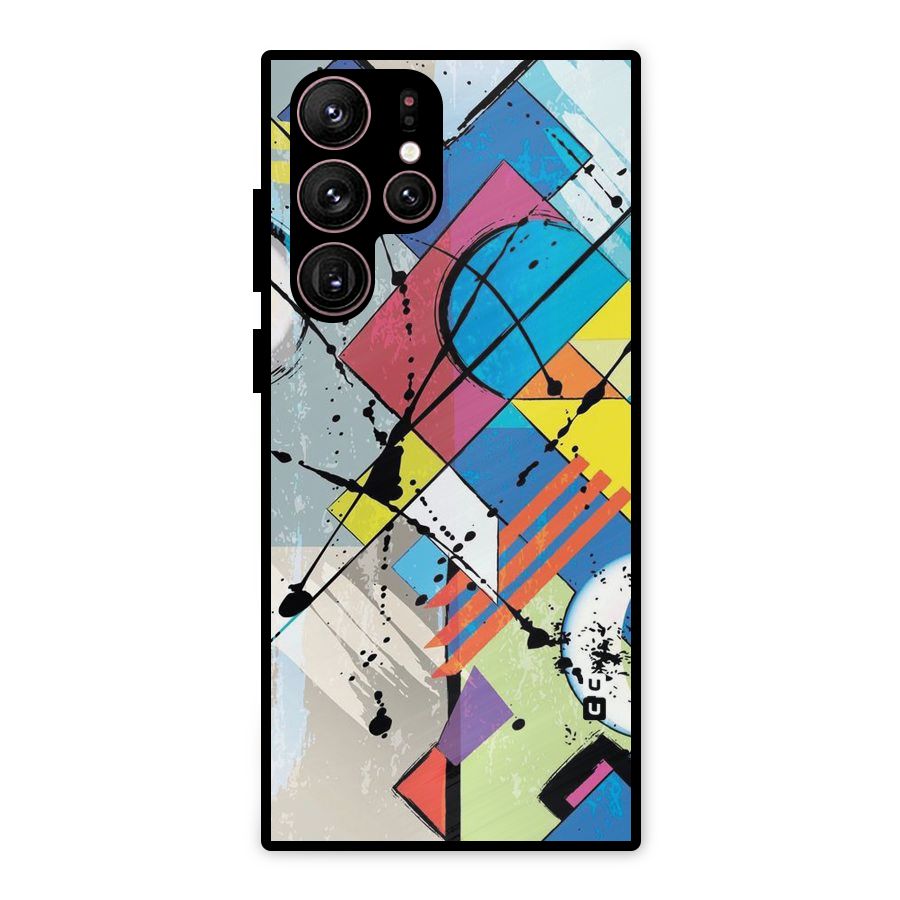 Abstract Paint Shape Metal Back Case for Galaxy S22 Ultra 5G