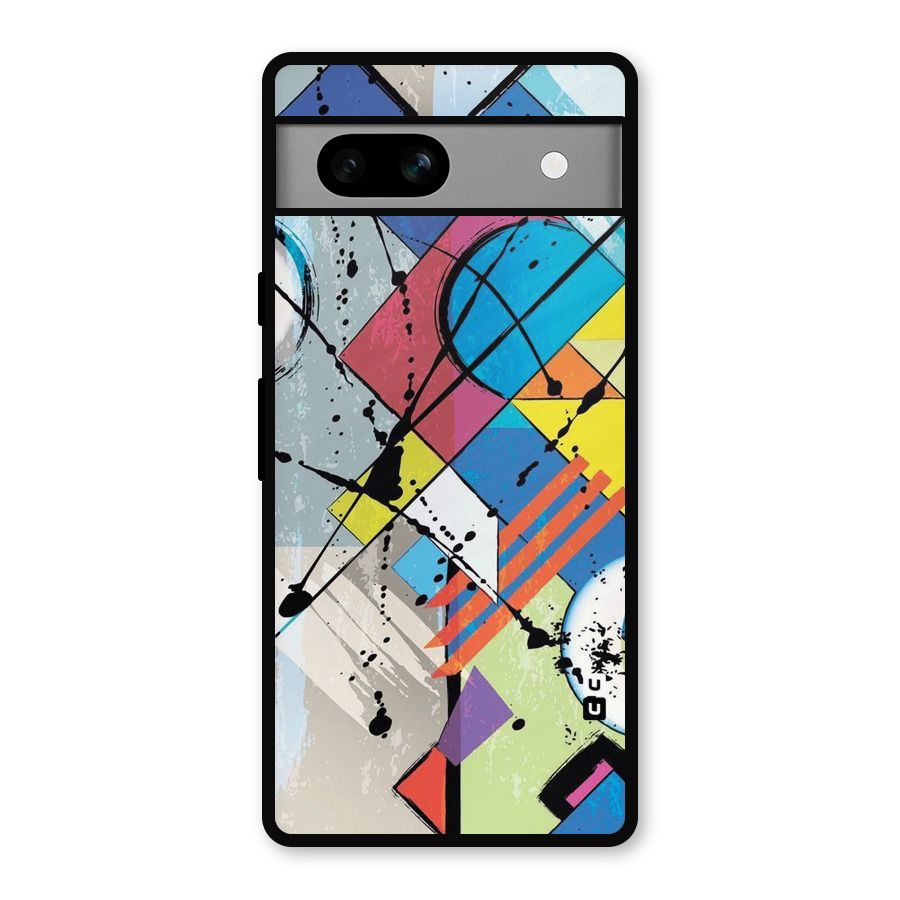 Abstract Paint Shape Metal Back Case for Google Pixel 7a