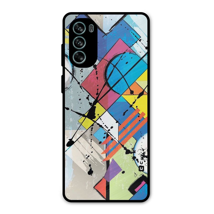 Abstract Paint Shape Metal Back Case for Moto G62