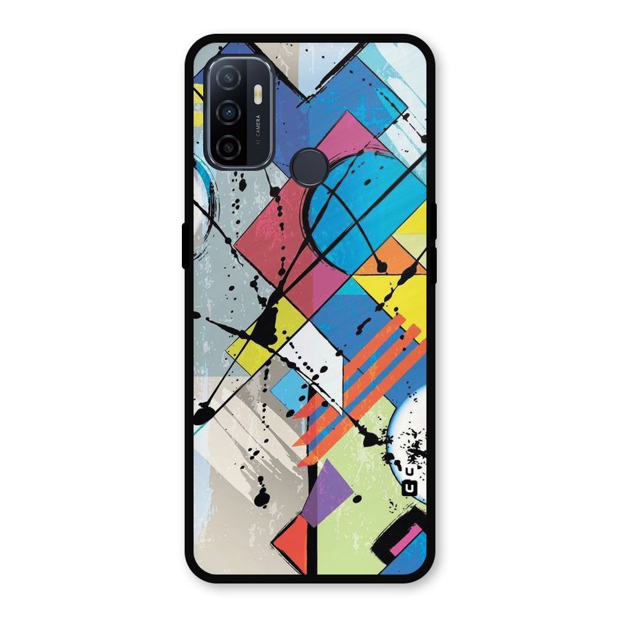 Abstract Paint Shape Metal Back Case for Oppo A53