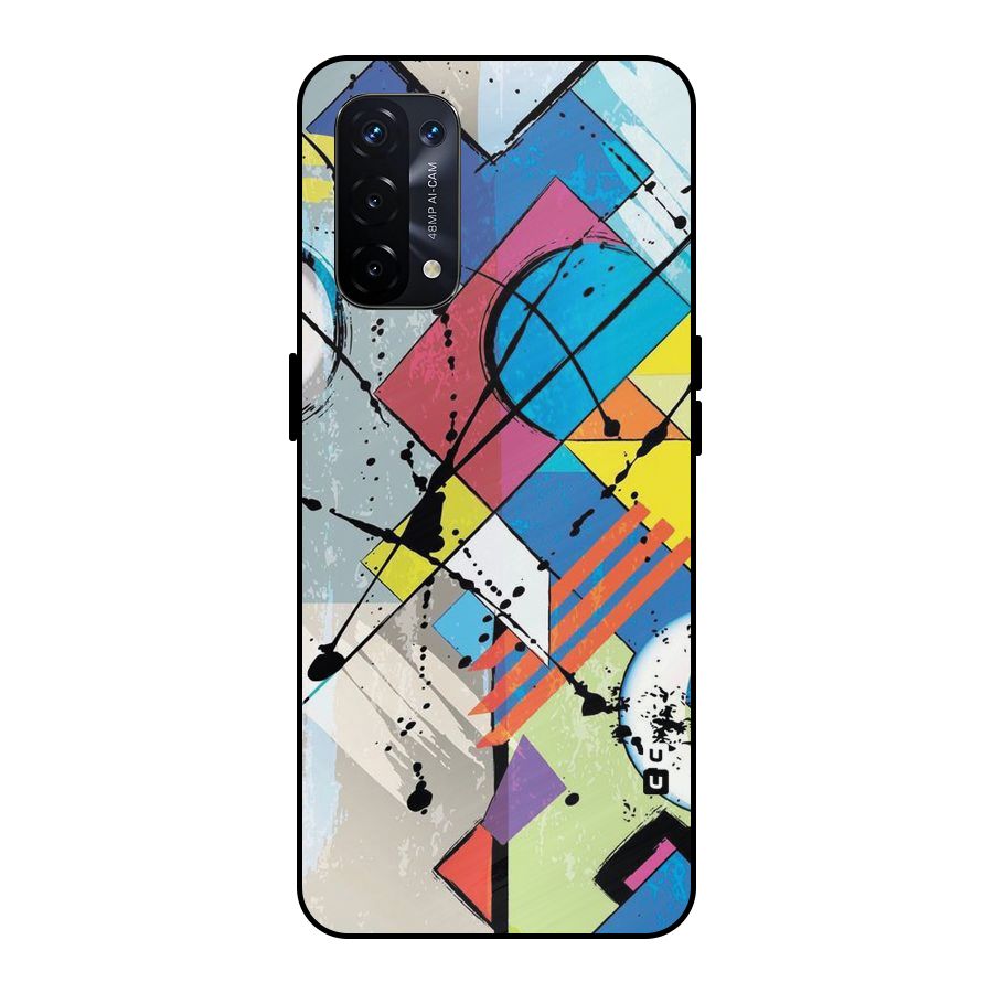 Abstract Paint Shape Metal Back Case for Oppo A74 5G