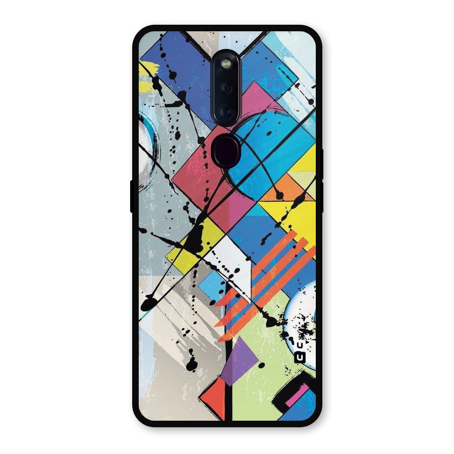 Abstract Paint Shape Metal Back Case for Oppo F11 Pro