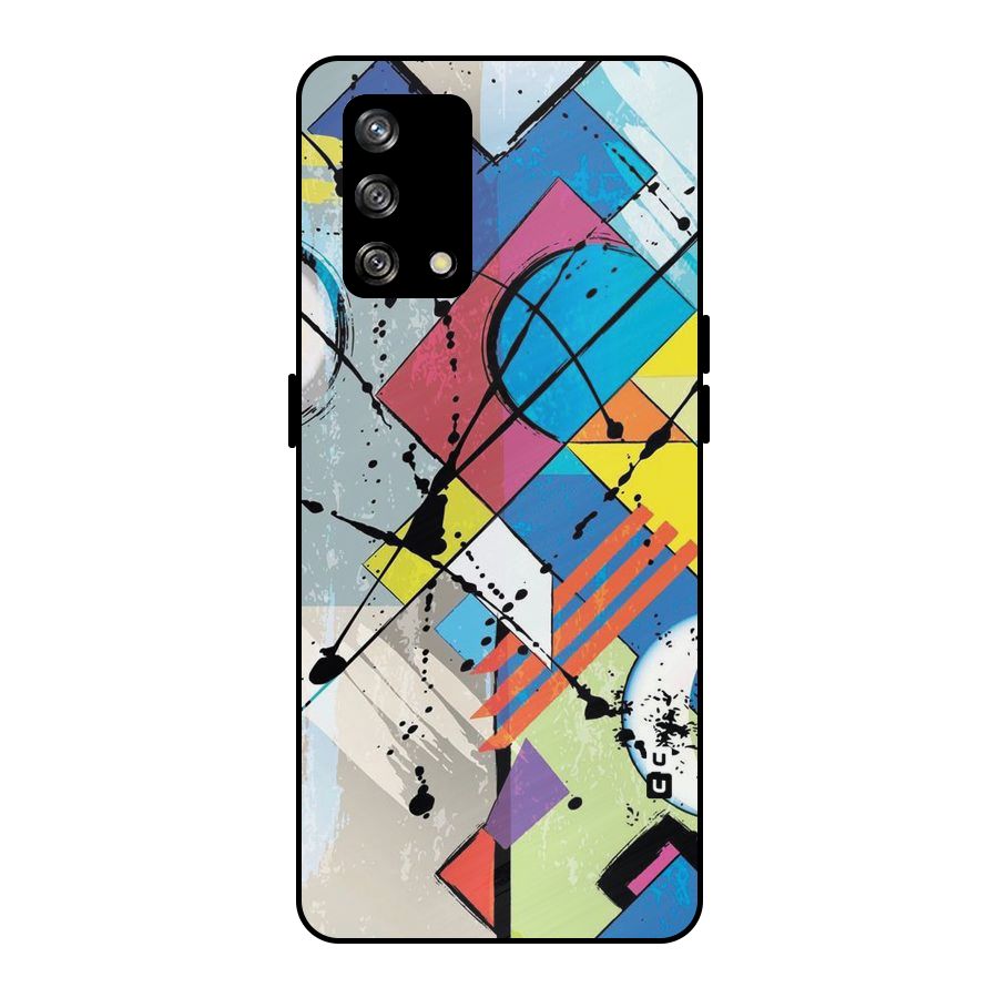 Abstract Paint Shape Metal Back Case for Oppo F19