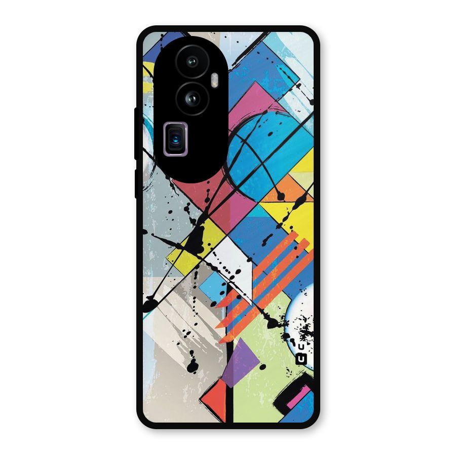 Abstract Paint Shape Metal Back Case for Oppo Reno10 Pro Plus