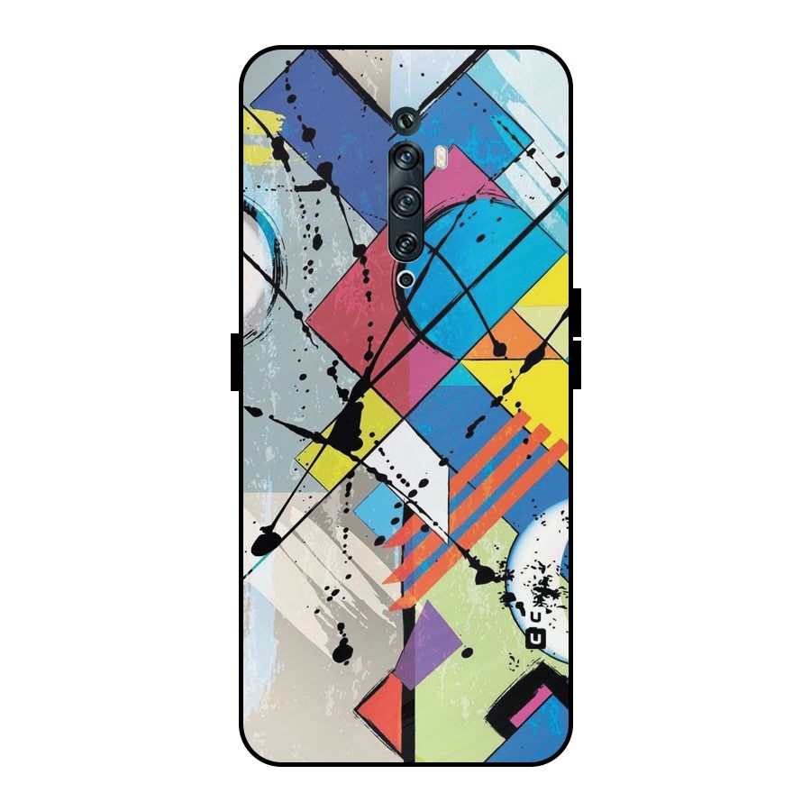 Abstract Paint Shape Metal Back Case for Oppo Reno2 F