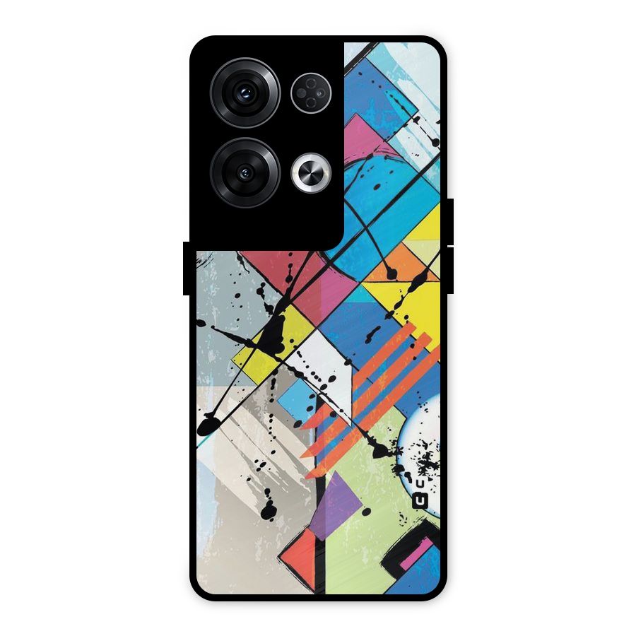 Abstract Paint Shape Metal Back Case for Oppo Reno8 Pro 5G