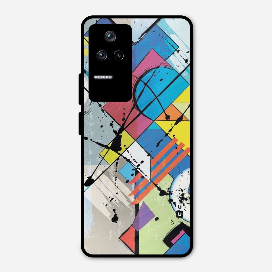 Abstract Paint Shape Metal Back Case for Poco F4 5G