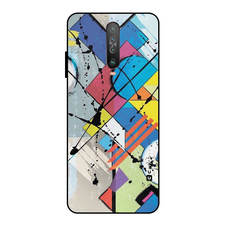 Abstract Paint Shape Metal Back Case for Poco X2
