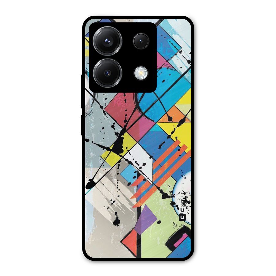Abstract Paint Shape Metal Back Case for Poco X6