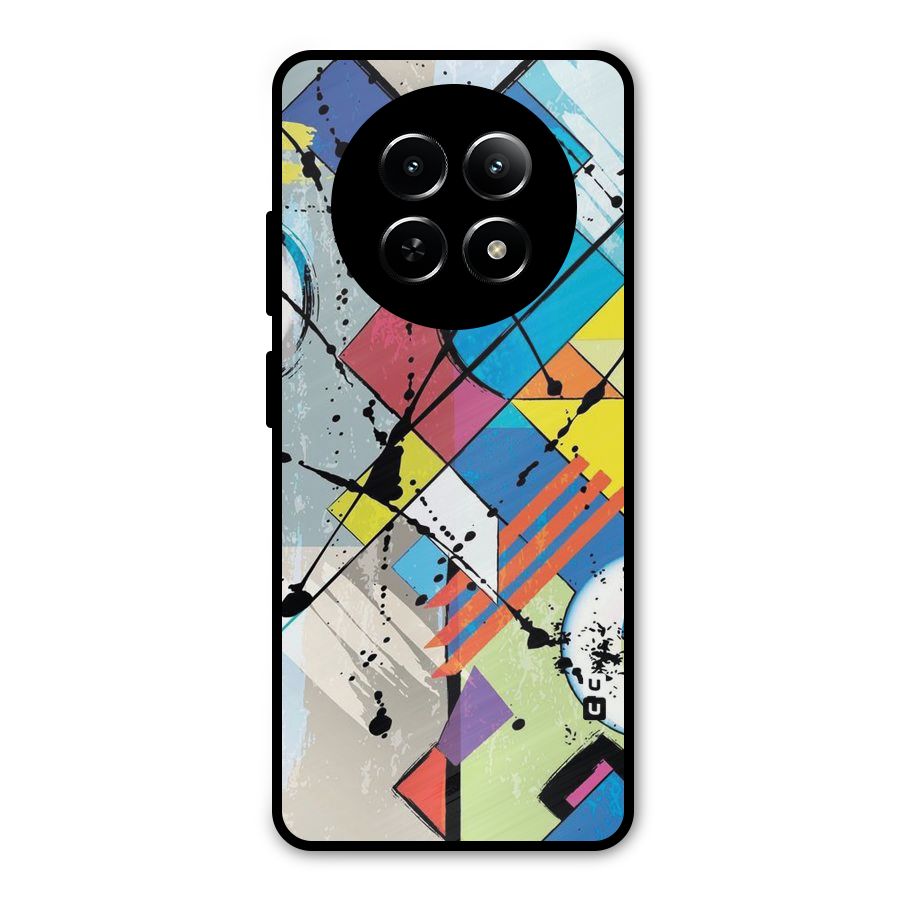 Abstract Paint Shape Metal Back Case for Realme 12x 5G