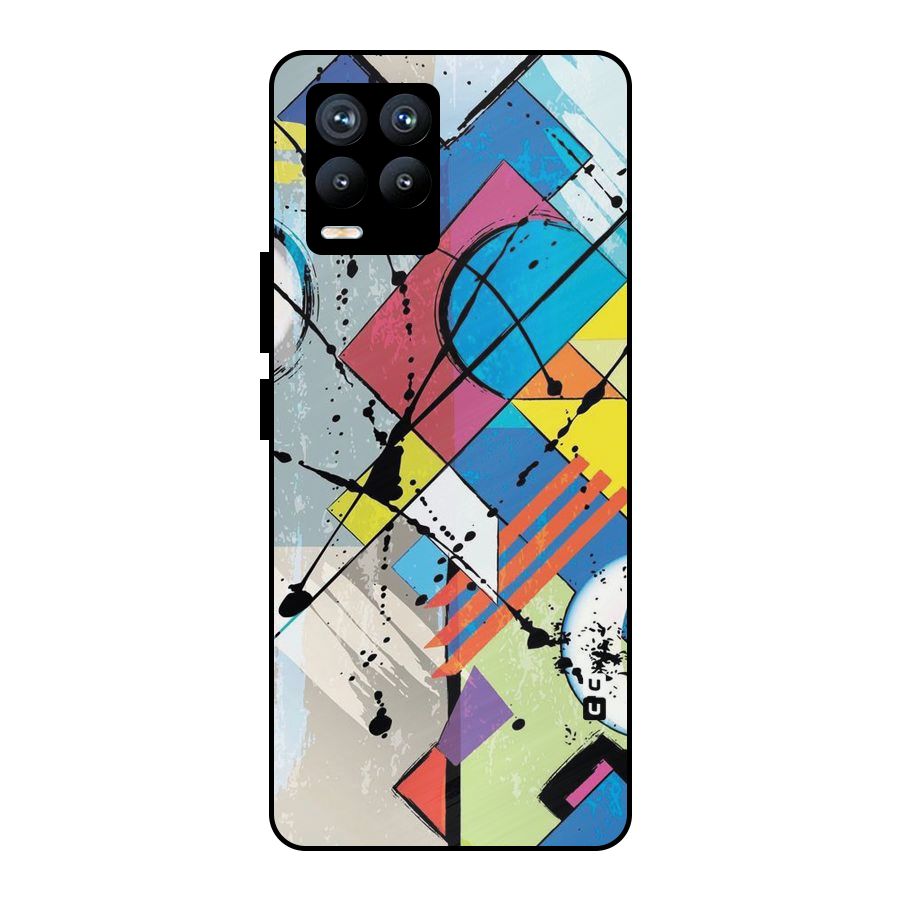 Abstract Paint Shape Metal Back Case for Realme 8