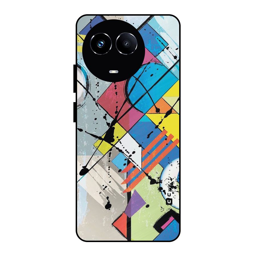 Abstract Paint Shape Metal Back Case for Realme Narzo 60X