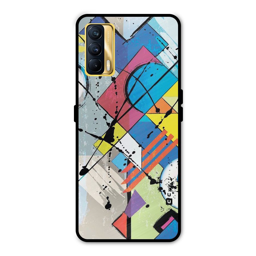 Abstract Paint Shape Metal Back Case for Realme X7