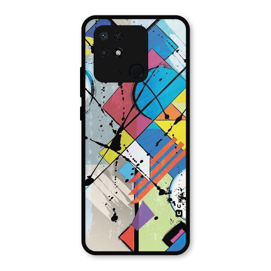 Abstract Paint Shape Metal Back Case for Redmi 10 Power