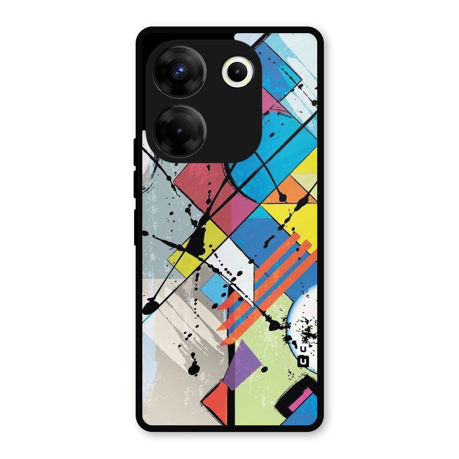 Abstract Paint Shape Metal Back Case for Tecno Camon 20 Pro