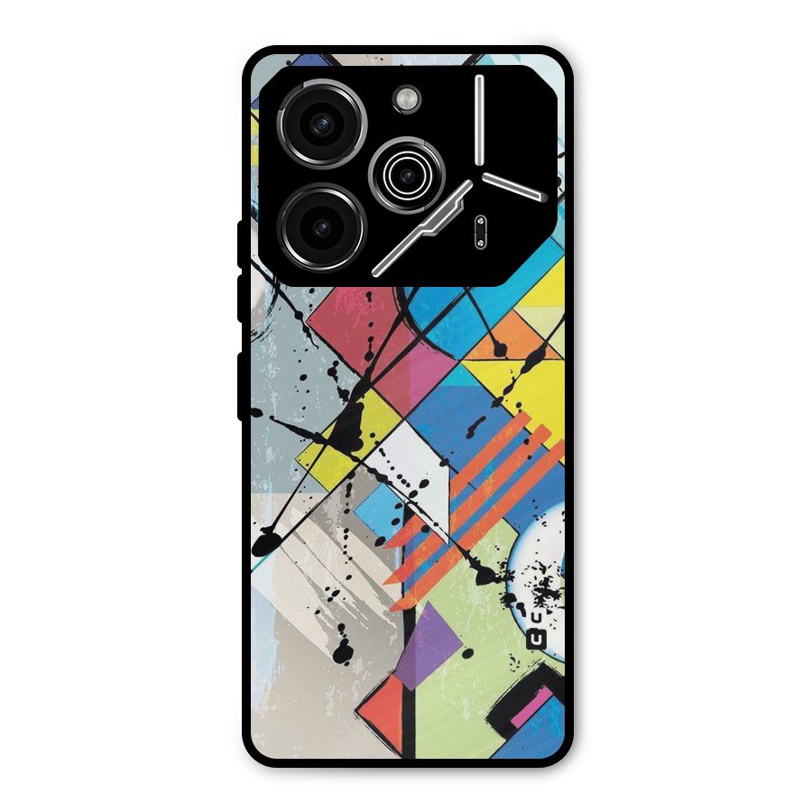 Abstract Paint Shape Metal Back Case for Tecno Pova 6 Pro