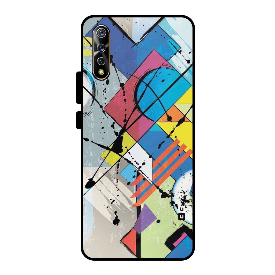 Abstract Paint Shape Metal Back Case for Vivo S1
