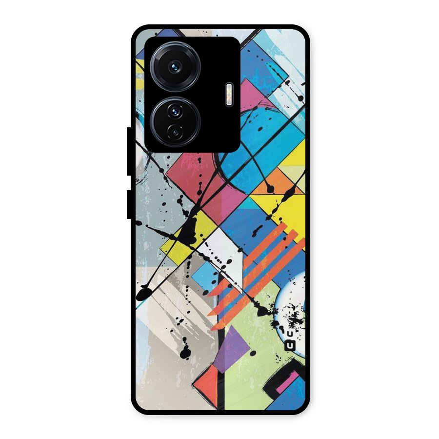 Abstract Paint Shape Metal Back Case for Vivo T1 Pro